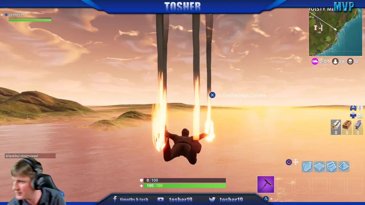 Tosher.0 playing Fortnite Ninja Style