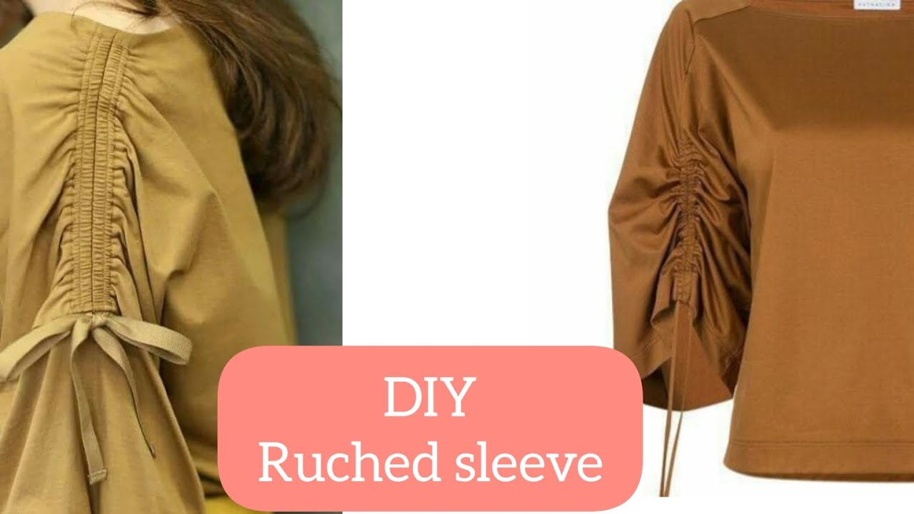 How to cut and sew sleeve with drawstrings. Ruched sleeve DIY