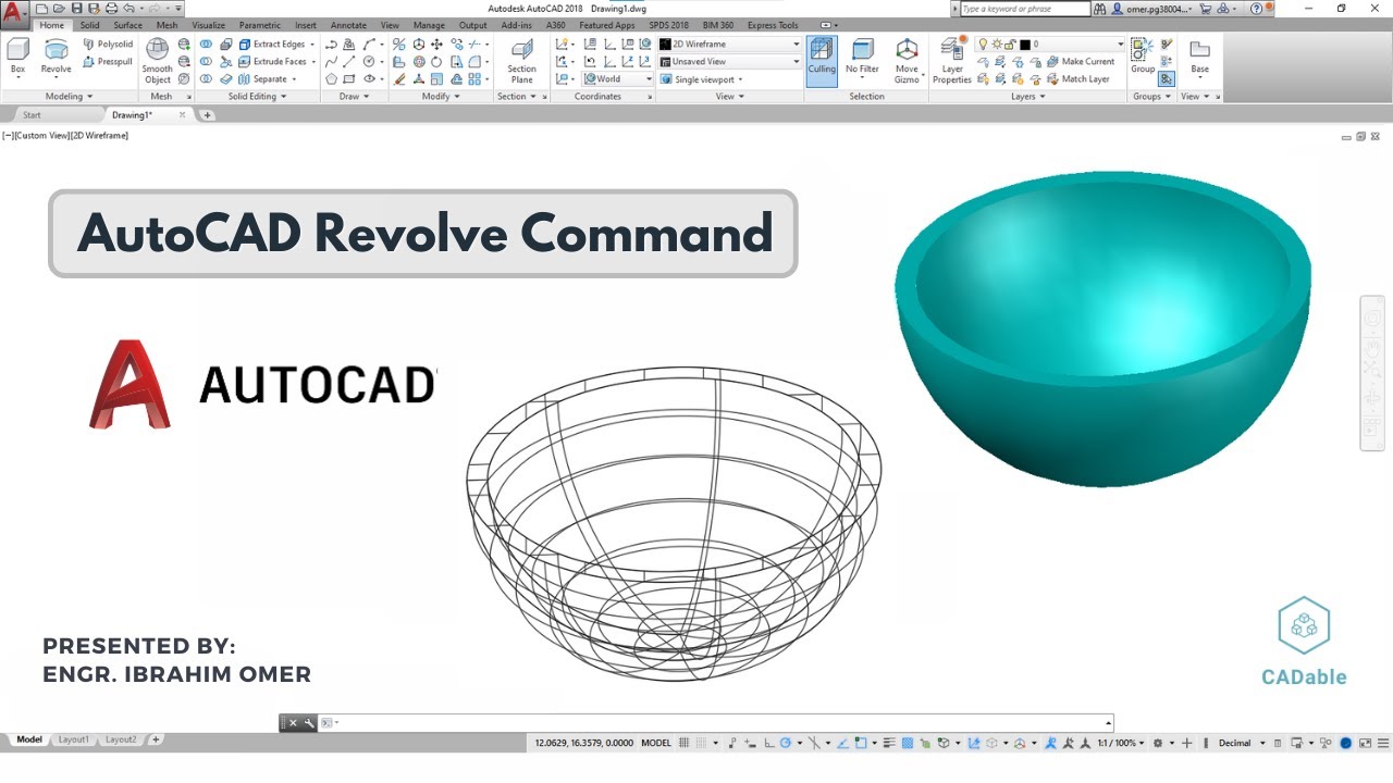 AutoCAD Revolve Command | AutoCAD 3d Modeling | AutoCAD Bowl | CADable |CADable tutorials #autocad3d