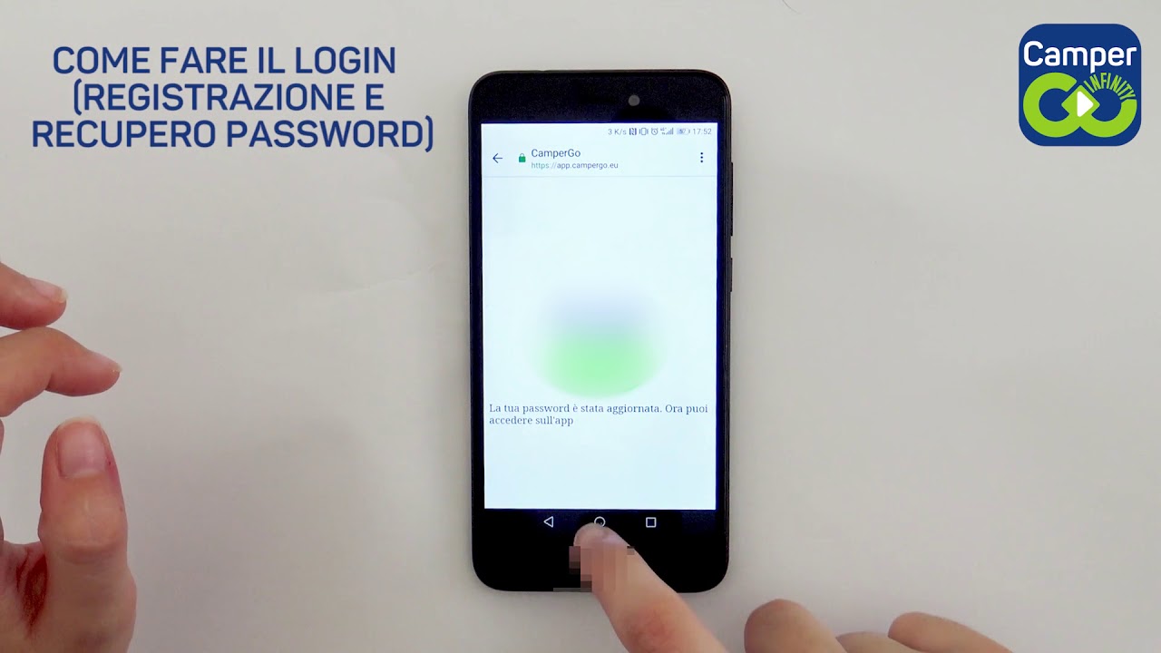 Come fare il login su Camper INFINITY - Istruzioni Camper INFINITY