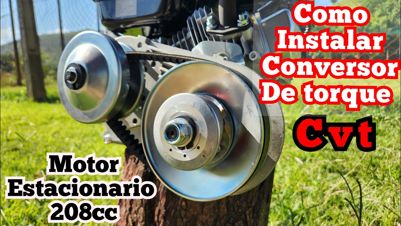 como instalar CONVERSOR de torque CVT no motor ESTACIONARIO
