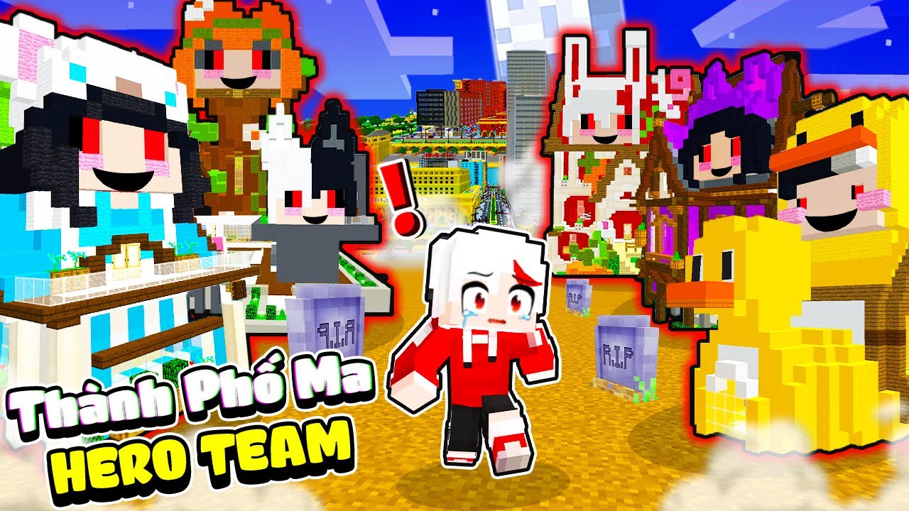 Kairon Và Hero Team Bất Ngờ Khi Làng Hero Team Biến Thành ''THÀNH PHỐ MÁU'' TRONG MINECRAFT😈😰