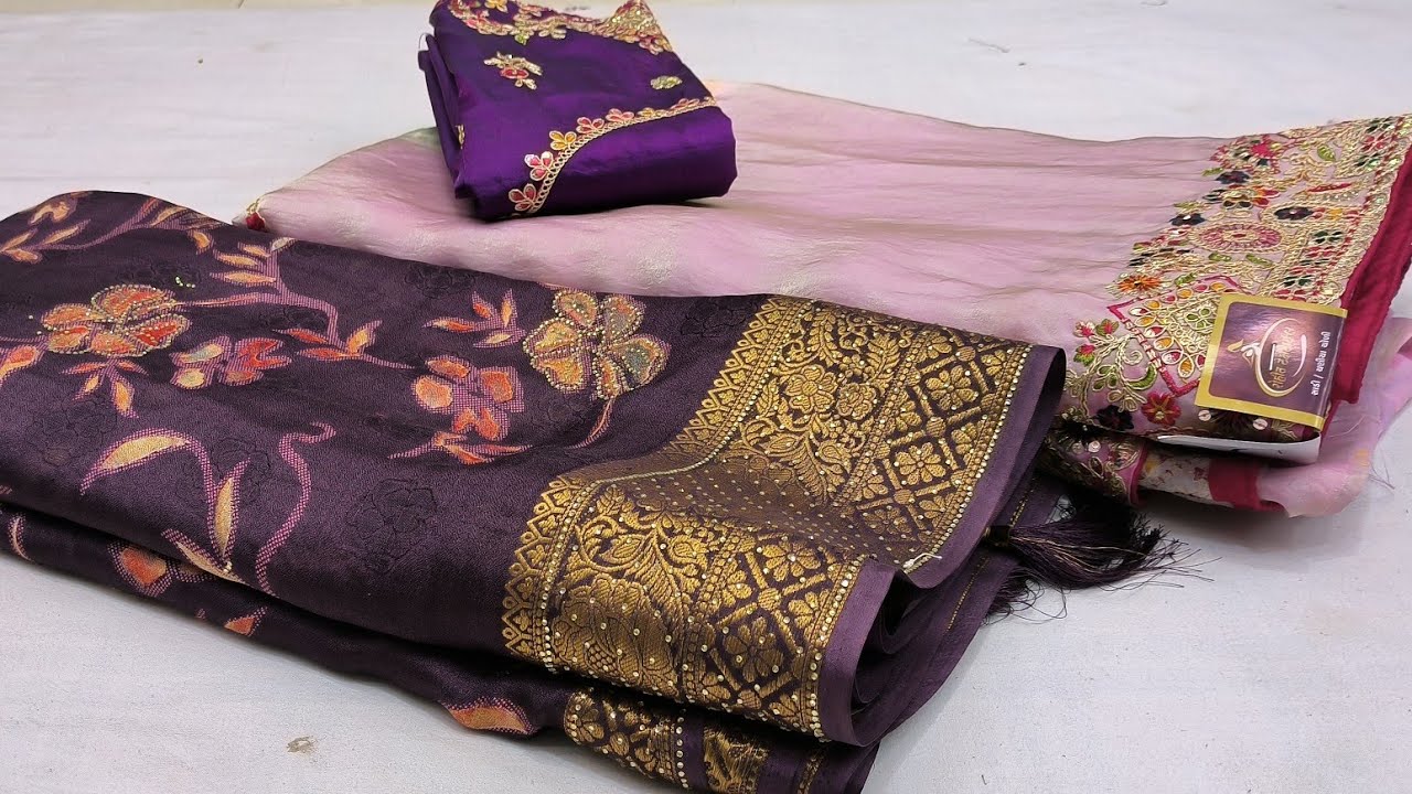 Designer Blouse Sarees| Chunri Saree|Chiffon Sarees #newfancysaree #sadi 