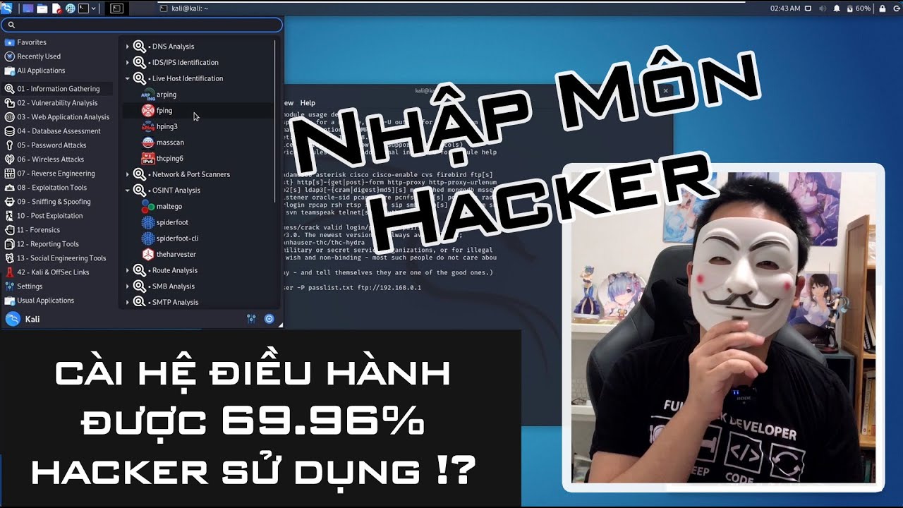 Nhập m&ocirc;n Hacker - C&agrave;i v&agrave; sử dụng tool Kali Linux để tự học l&agrave;m Hacker