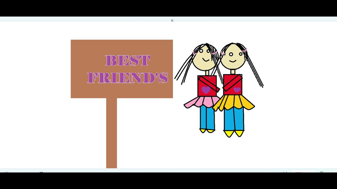 Cute Friends in MS Paint | Fun Drawing | Easy Best Friends Drawing