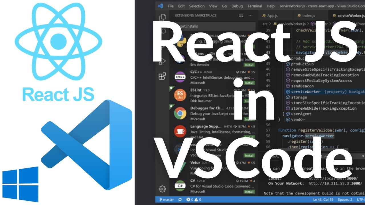 How to Install React JS In Visual Studio Code | How to Run React JS App in VS Code
