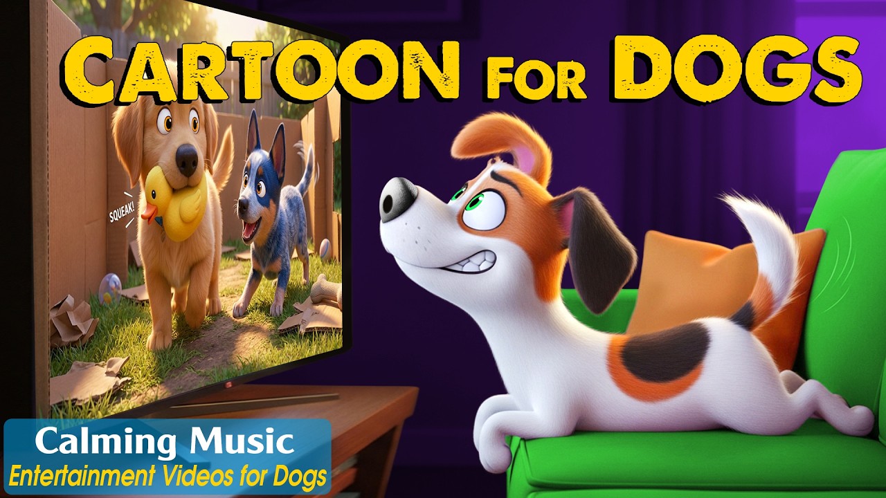 Dog Cartoon TV: Keep Dogs Entertained All Day Home Alone with Dog TV🐶Relaxing Video + Music for Dogs