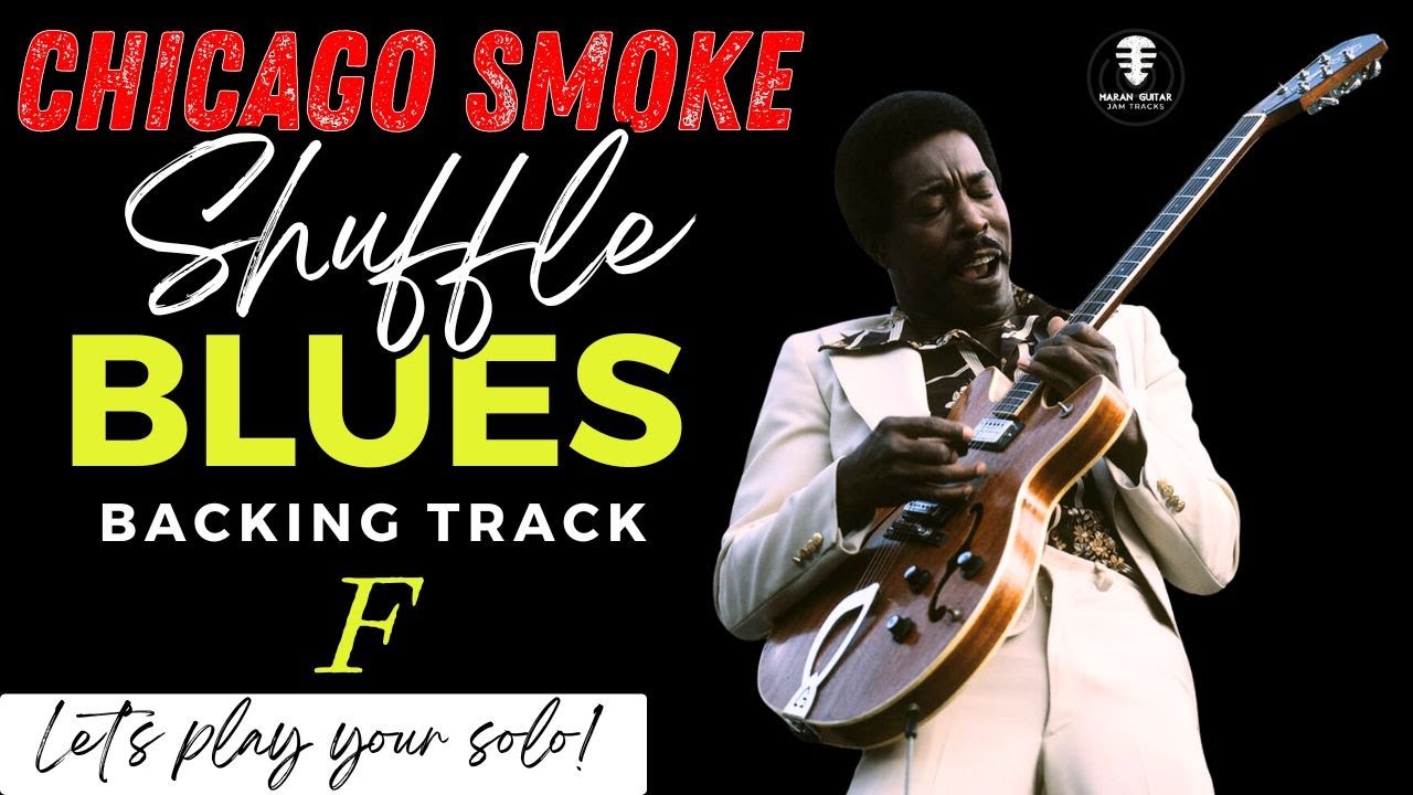 CHICAGO SMOKE Shuffle Blues backing track - FAST CHANGE 118 BPM Drum & Bass Jam in F