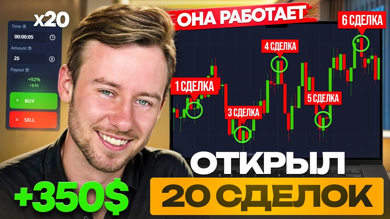 Открыл 20 сделок = ПОКАЗАЛ что эта СТРАТЕГИЯ реально РАБОТАЕТ! +350$ на Pocket Option