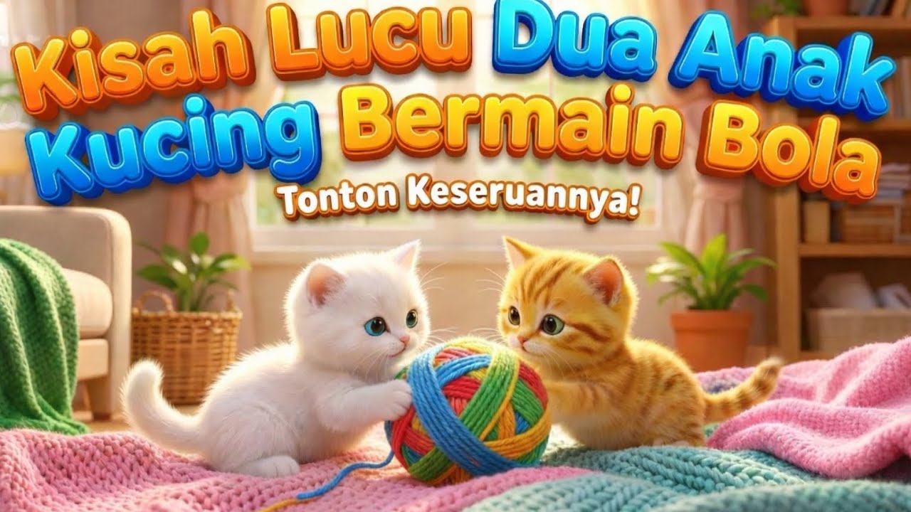Yuk tonton ! Kisah lucu dua anak kucing bermain bola (