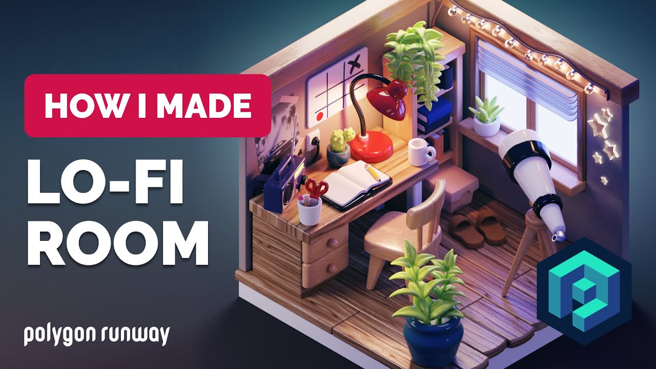 Lo-Fi Room in Blender - 3D Modeling Process | Polygon Runway