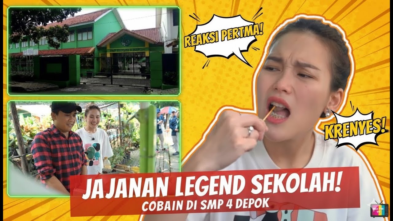 AYU TING TING GREBEK JAJANAN DI DEPAN SMP 4 DEPOK