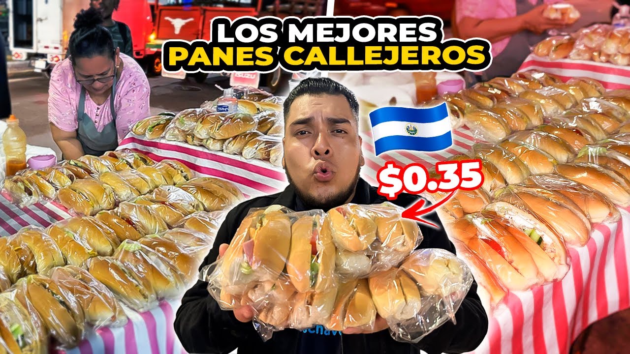 🤤PROBANDO los MEJORES PANES CALLEJEROS de MADRUGADA de EL SALVADOR *nos encantaron*