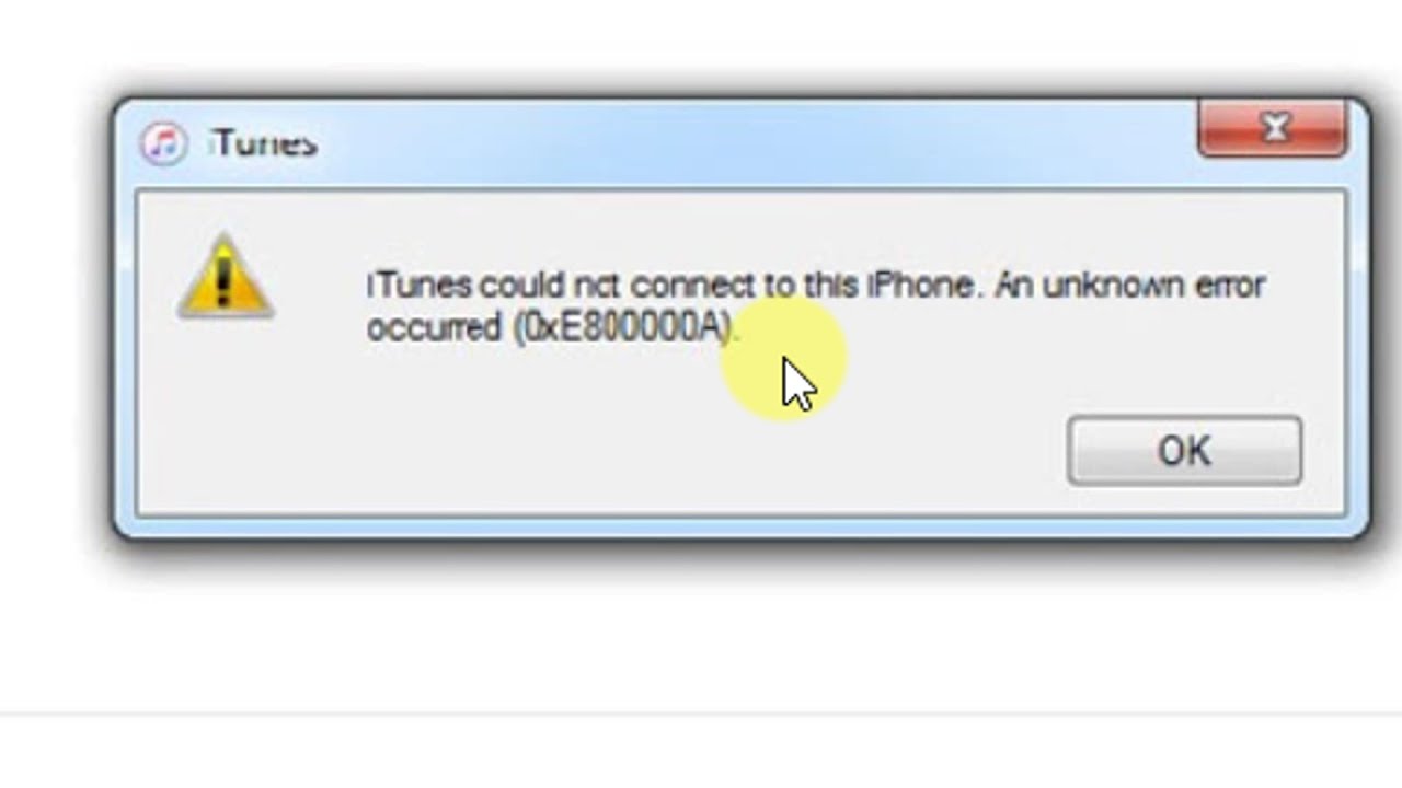 itunes could not connect to the iphone error 0xe80000a Fix