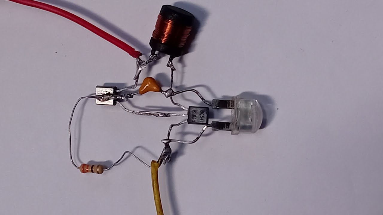 Homemade Joule Thief circuit  simple voltage booster