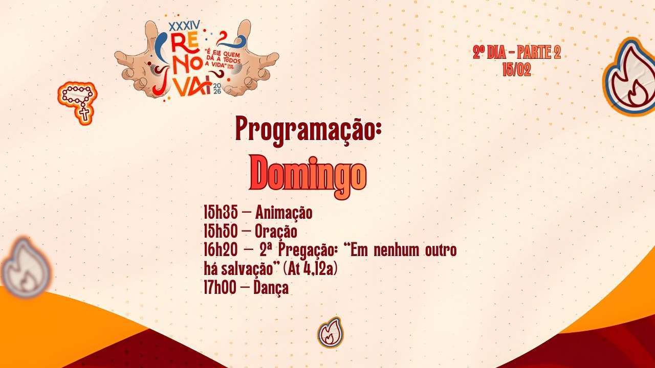 🔴 AO VIVO - XXXIV Renovai 2026 - 2º Dia  - Parte 2: Em nenhum outro há salvação” (At 4,12a)