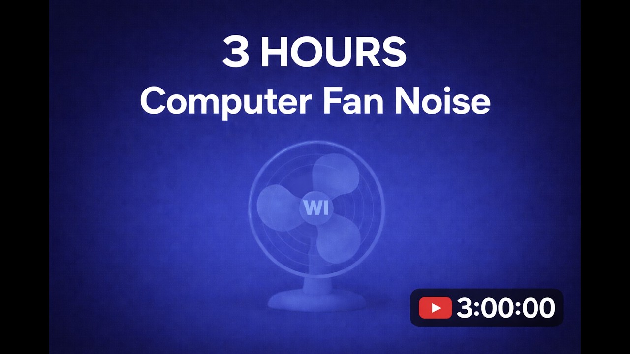 3 Hours Computer Fan Noise | Deep Work & Study Focus Background | No Music