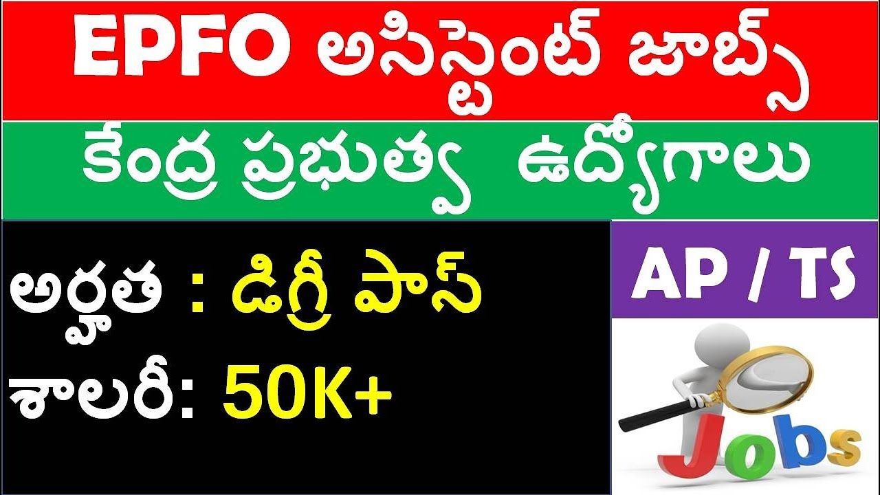 EPFO Assistant Jobs Recruitment 2019 | Latest Central Govt Jobs
