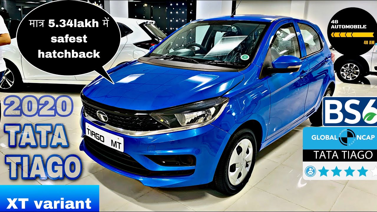 2020 Tata Tiago XT variant ||most detailed walk around video in हिन्दी||Tectonic Blue colour||