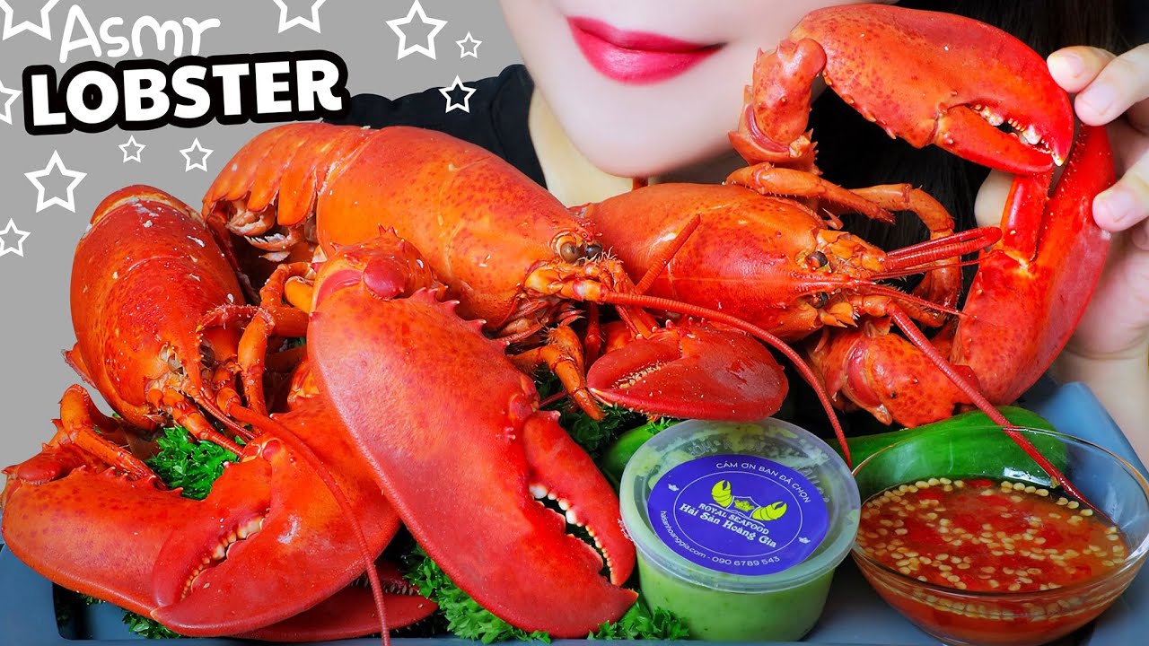 ASMR CHIX ALASKA LOBSTER X GREEN CHILI SAUCE X LEMON CHILI SAUCE EATING SOUND | LINH-ASMR