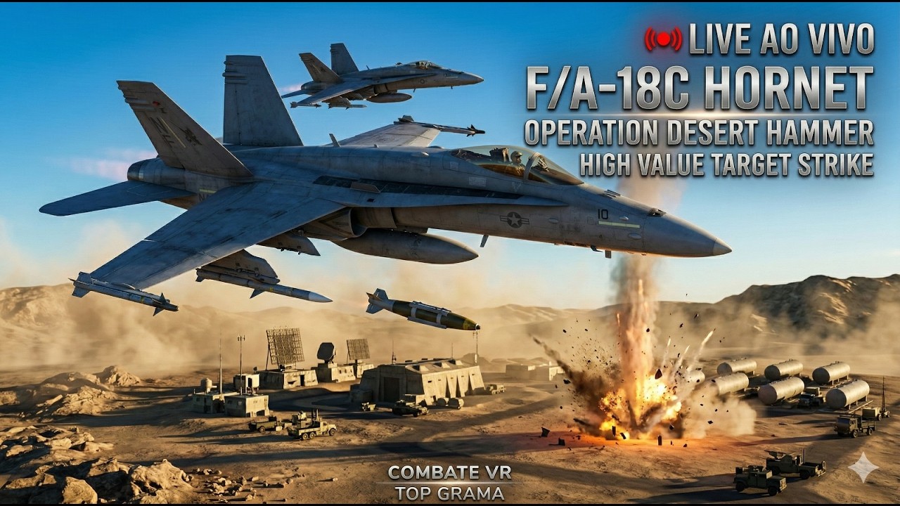 F/A-18C HORNET — MISSÃO DE BOMBARDEIO NO ORIENTE MÉDIO | AO VIVO / Operação Desert Hammer