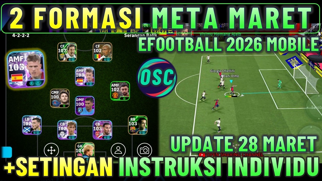 UPDATE FORMASI META MARET TERBARU !! 2 FORMASI META MARET & INSTRUKSI INDIVIDUNYA EFOOTBALL 2026.