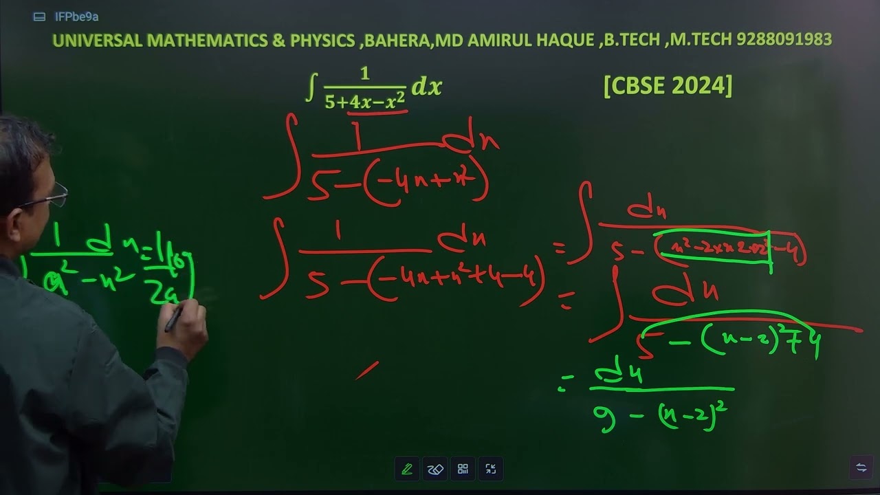 Integration of Integration  Integration   ∫ dx/(5+4x-x^2)