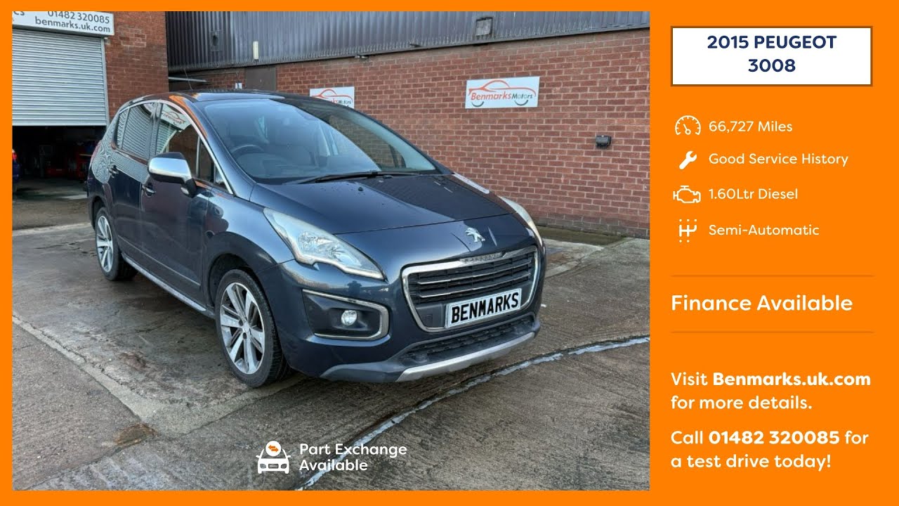 2015 Peugeot 3008 Allure | 66k Miles | Panoramic Roof | Economical SUV