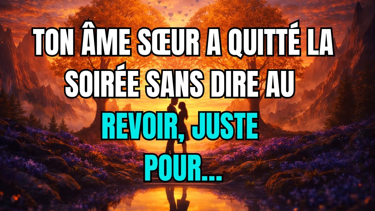 Les anges disent que Ton âme sœur a quitté la soirée sans dire au revoir, juste pour…