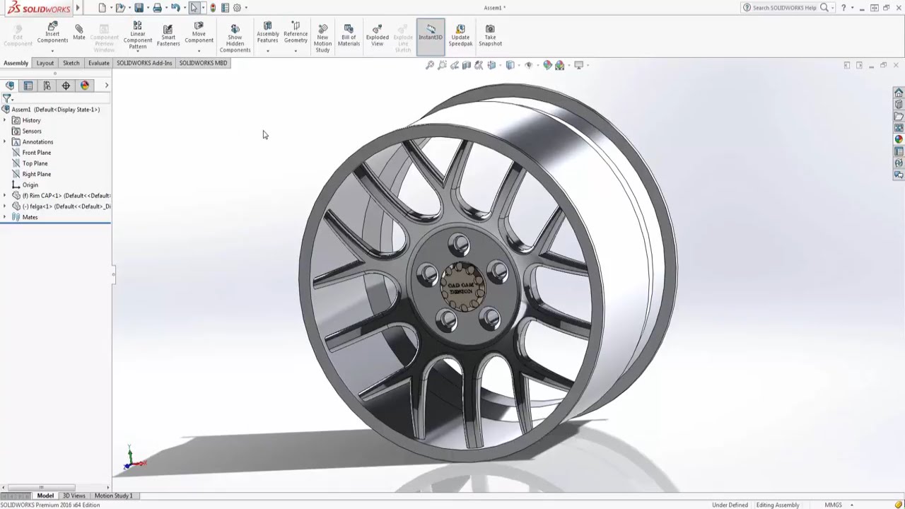 SOLIDWORKS TUTORIAL How to make a Rim (2)