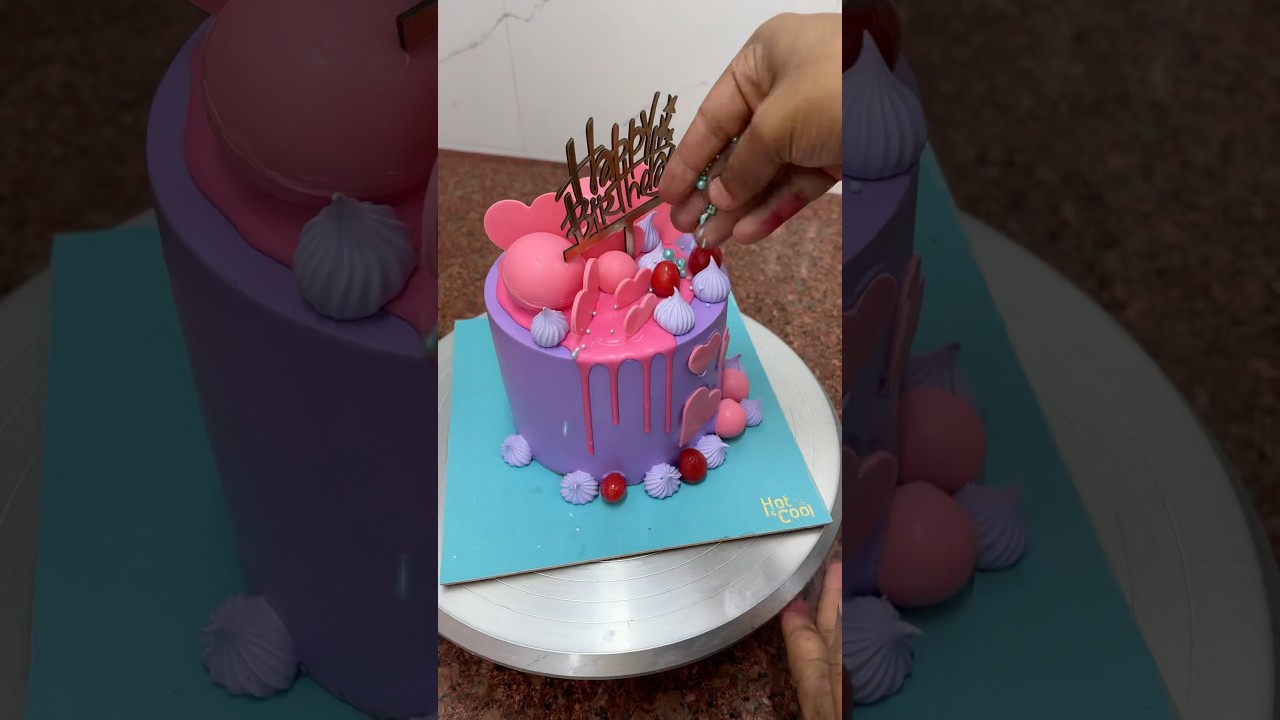 Beautiful purple and pink cake design ideas #shortsfeed #trending #shorts #chocolatecake #cake