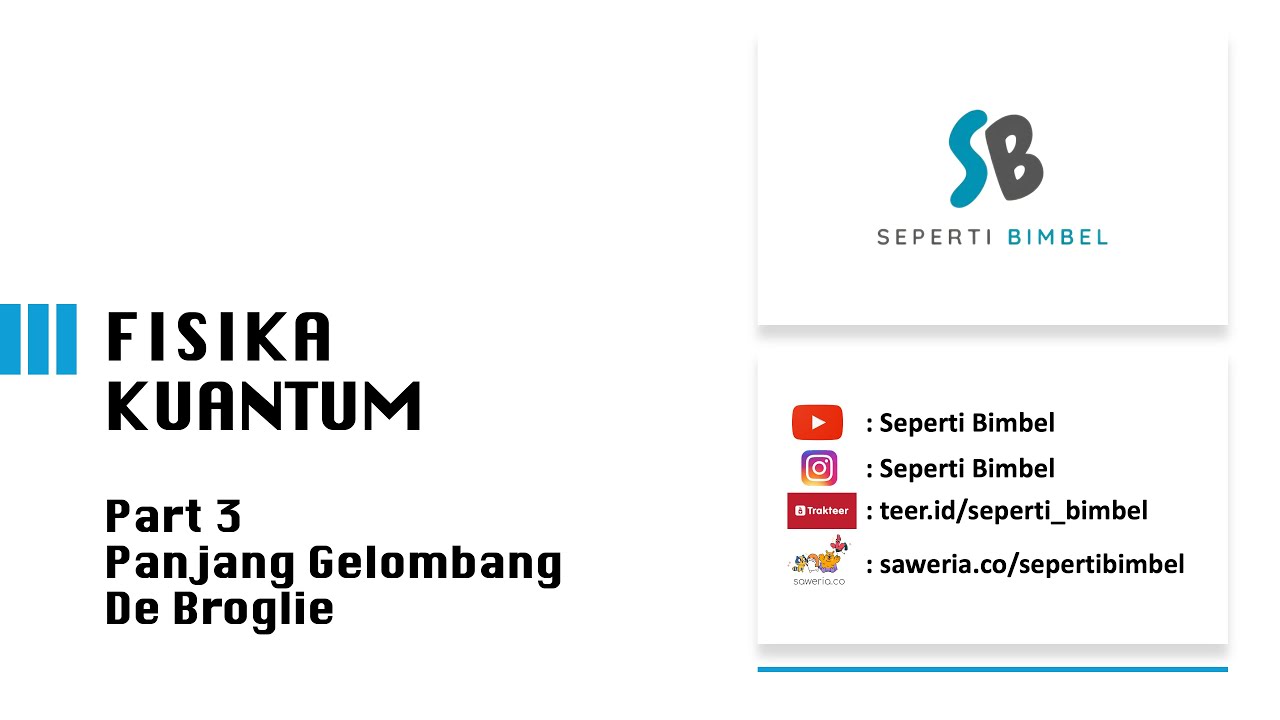 Fisika Kuantum Part3 Panjang Gelombang De Broglie