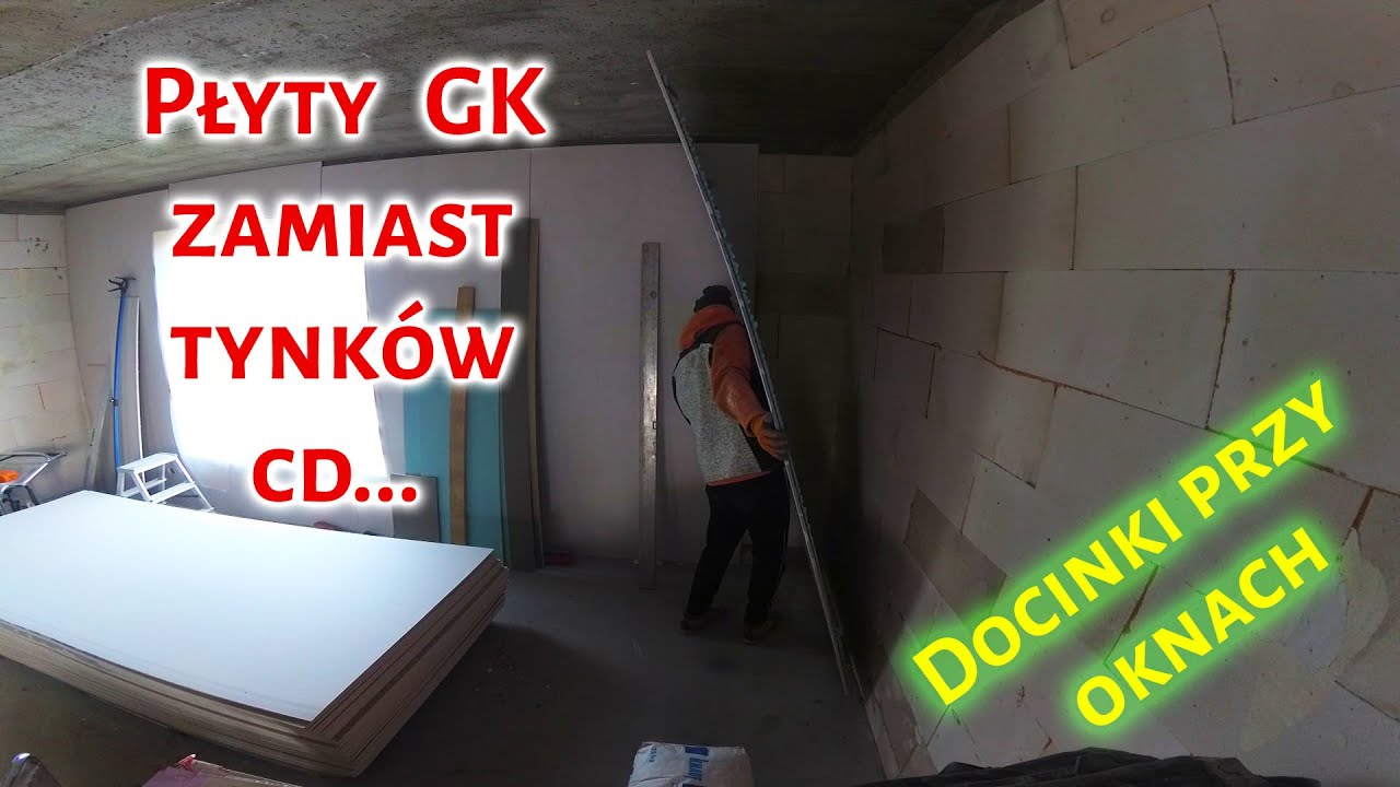 #59 Płyty GK zamiast tynków - docinanie przy oknach #budowadomusamemu #tynkowanie