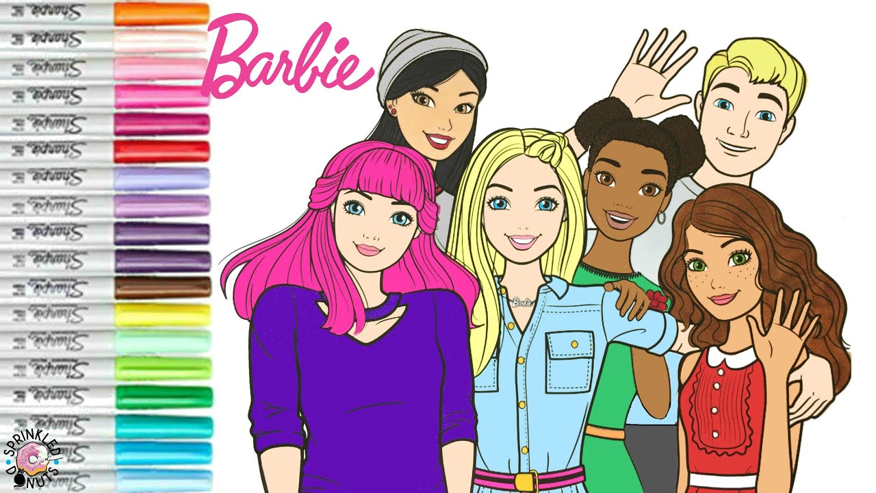 Barbie & Friends Coloring Book Page Ken Nikki Teresa Daisy & Renee Barbie Dreamhouse Adventures