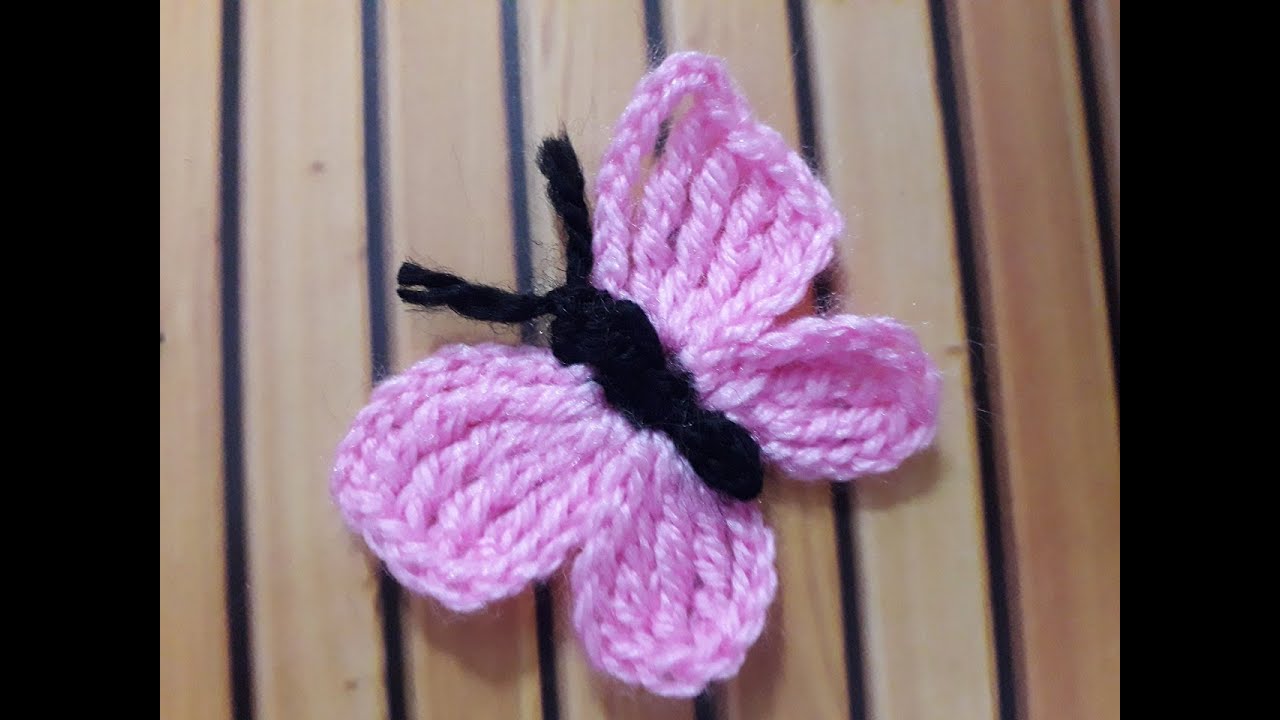 كروشيه فراشة صغيرة للتزيين crochet butterfly applique for decoration #crochet  #كروشيه #butterfly