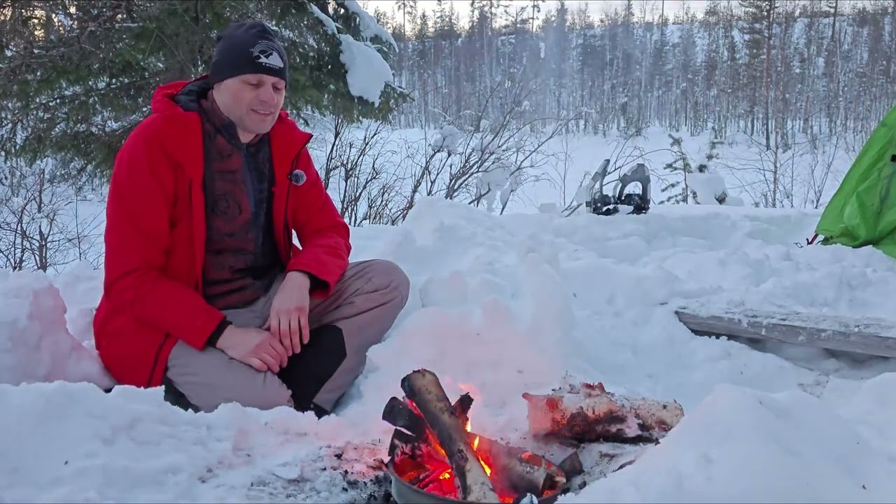 Solo Survival Extreme Winter Night  -20C Deep In The Woods