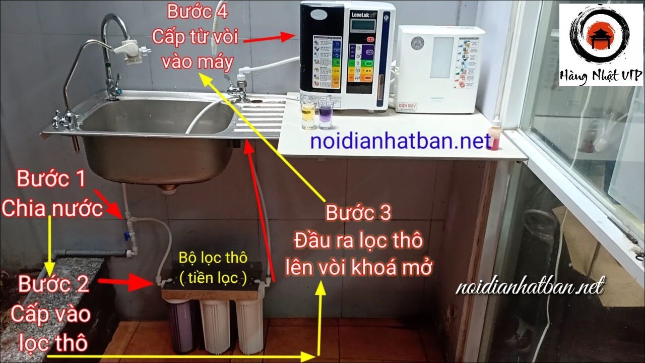 Hướng dẫn lắp đặt máy lọc nước ion kiềm Nhật bản. Chi tiết từ A-Z chỉ với 3 bước đơn giản.