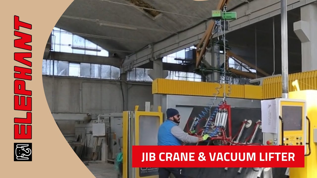 617. Gru a mensola con bracci contrapposti e LM12RP |Applicazione per marmo e ceramica|Elephant Srl