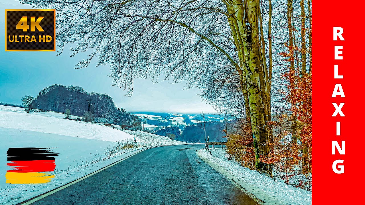 Relaxing Winter Drive: A Snowy Tour in Germany 4K HDR!!!