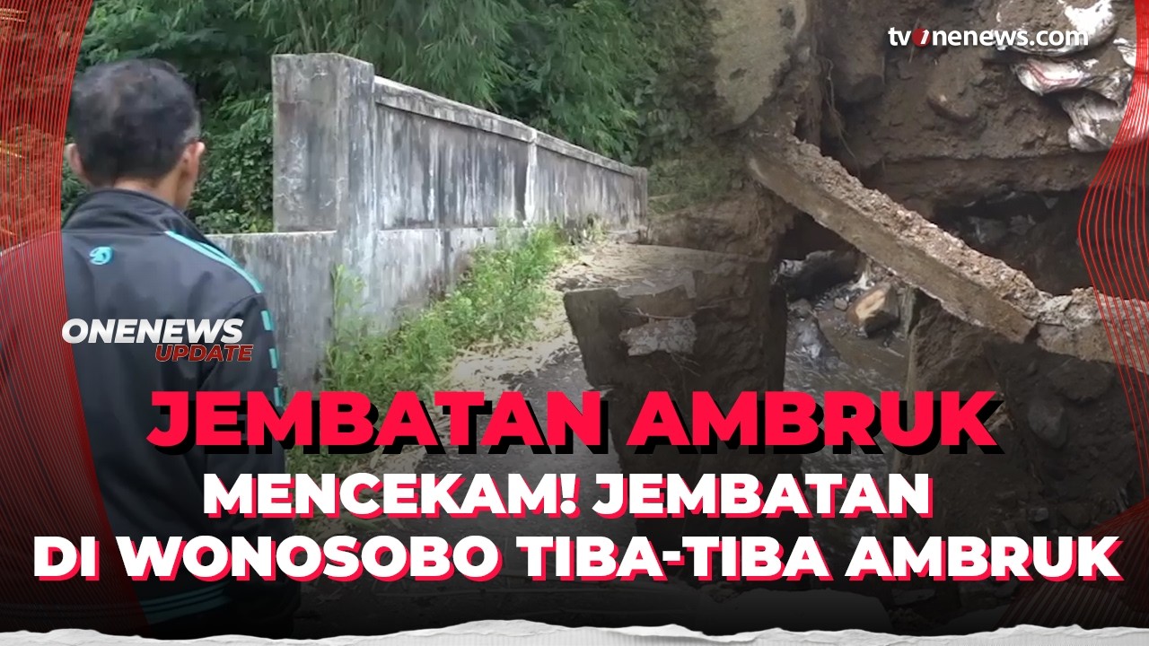 Jembatan Tiba-Tiba Ambruk, Pemotor Terperosok hingga Nyaris Hanyut | OneNews Update