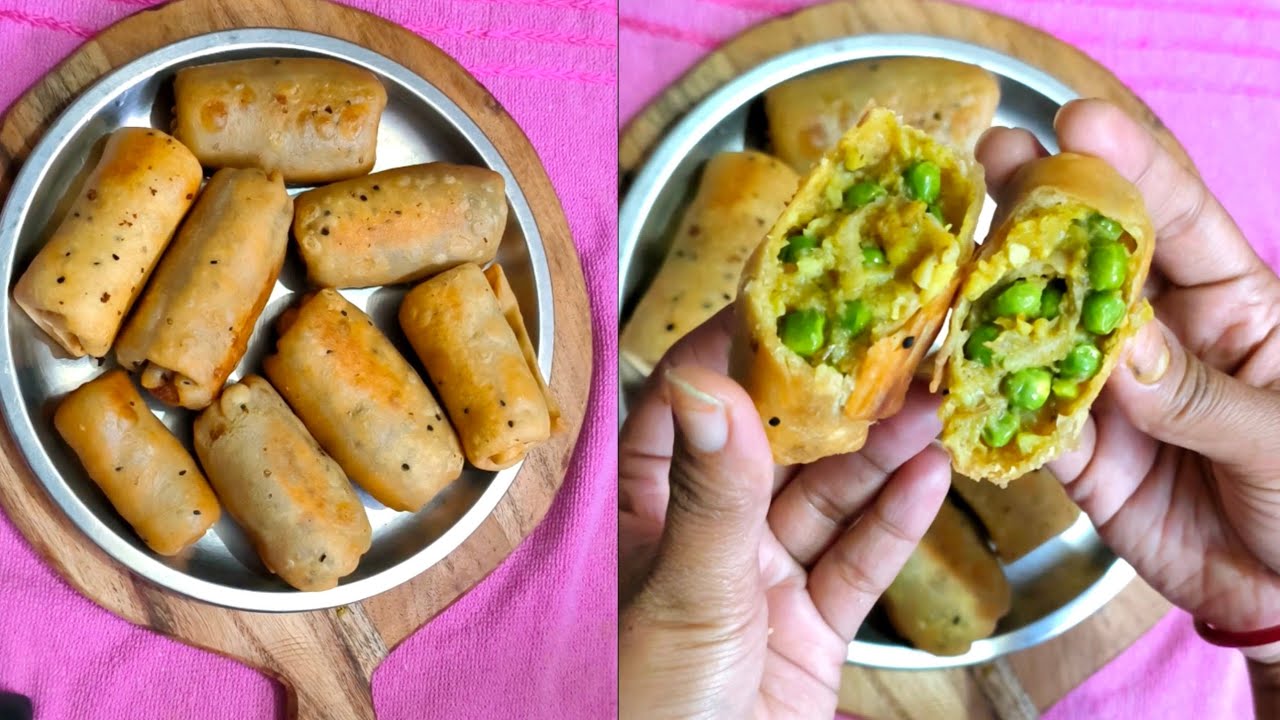 घर पर 15 मिनट में तैयार करे क्रिसपी आलू मटर रोल😍👍। ALOO-MATAR ROLL. 