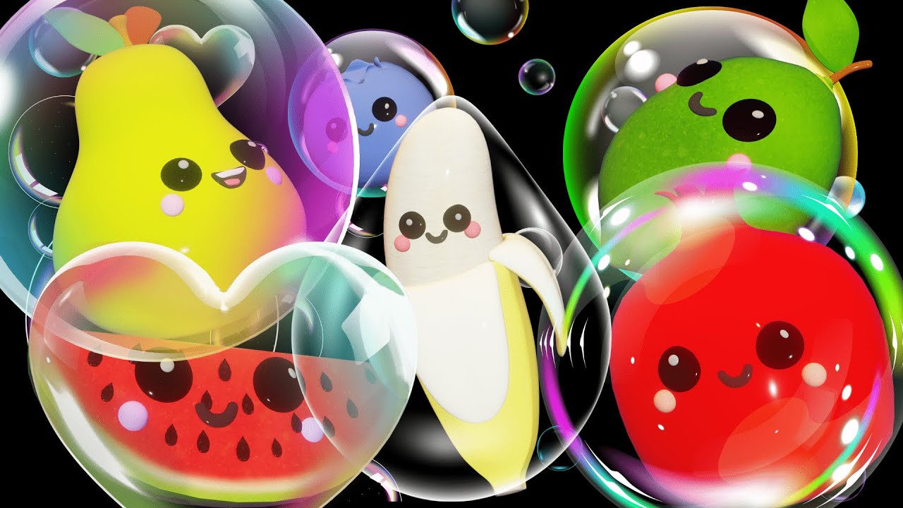 Fruits Dancing with Bubbles - Dancing Fruit - Bubbles Party - Fun Dance Video with Music & Animation