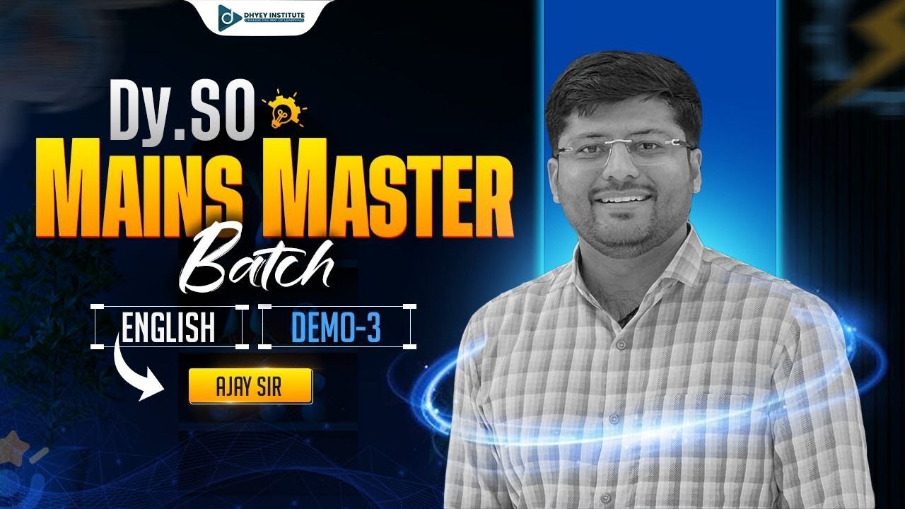 ENGLISH DESCRIPTIVE DEMO LEC-03 | DYSO MAINS MASTER BATCH |  DHYEY LIVE