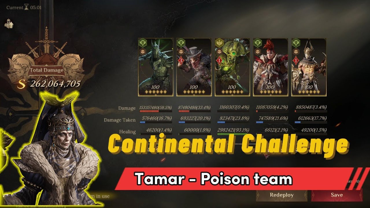 ⚔️  Poison Team vs Tamar | Continental Challenge Boss | Dragonheir: Silent Gods