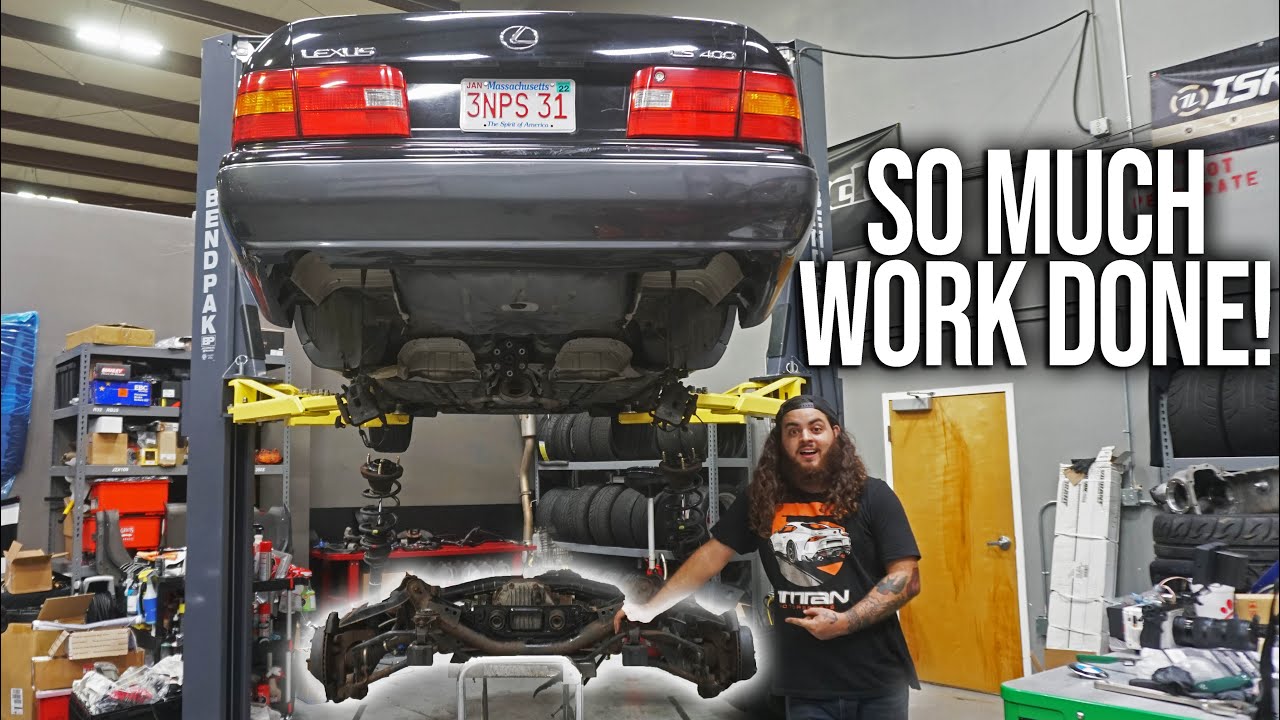 VIP LEXUS LS400 BUILD! Part 2: Raising the Engine, Differential and Notching the Subframe!