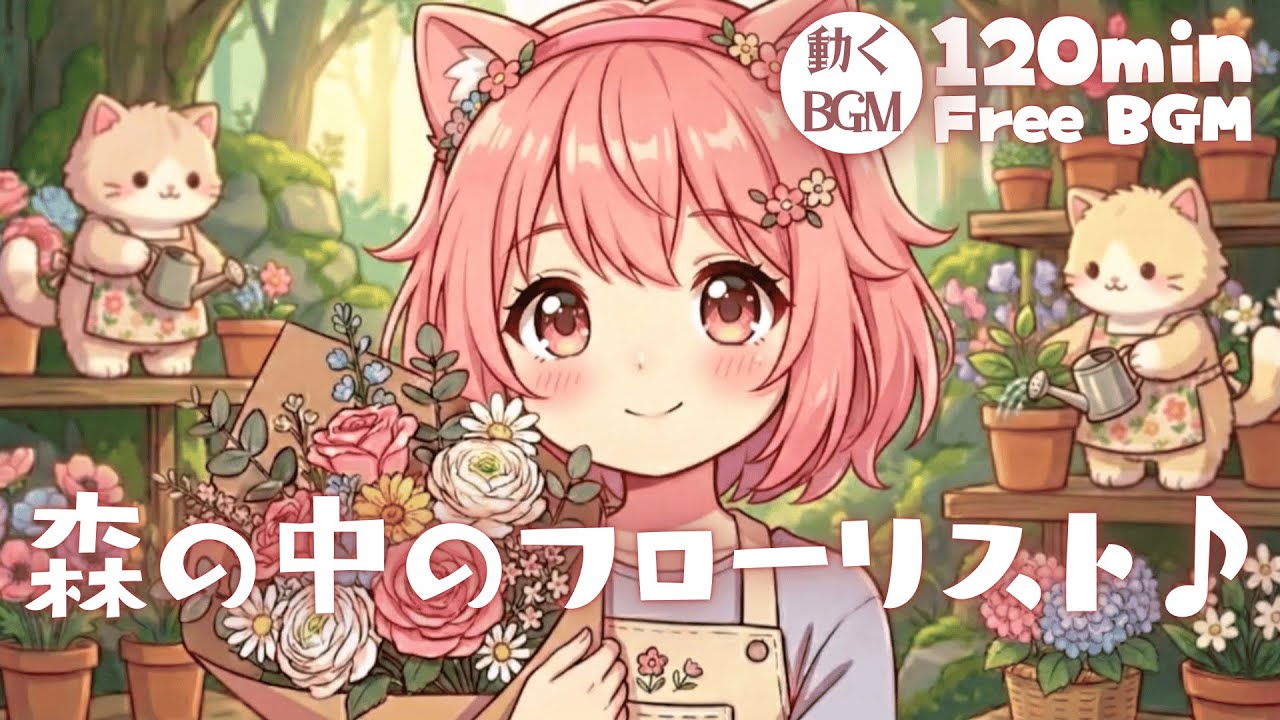 【フリーBGM】森の中のフローリスト♪【かわいい/チル/pop/まったり/作業・配信・勉強】／[Free BGM] Florist in the Forest♪