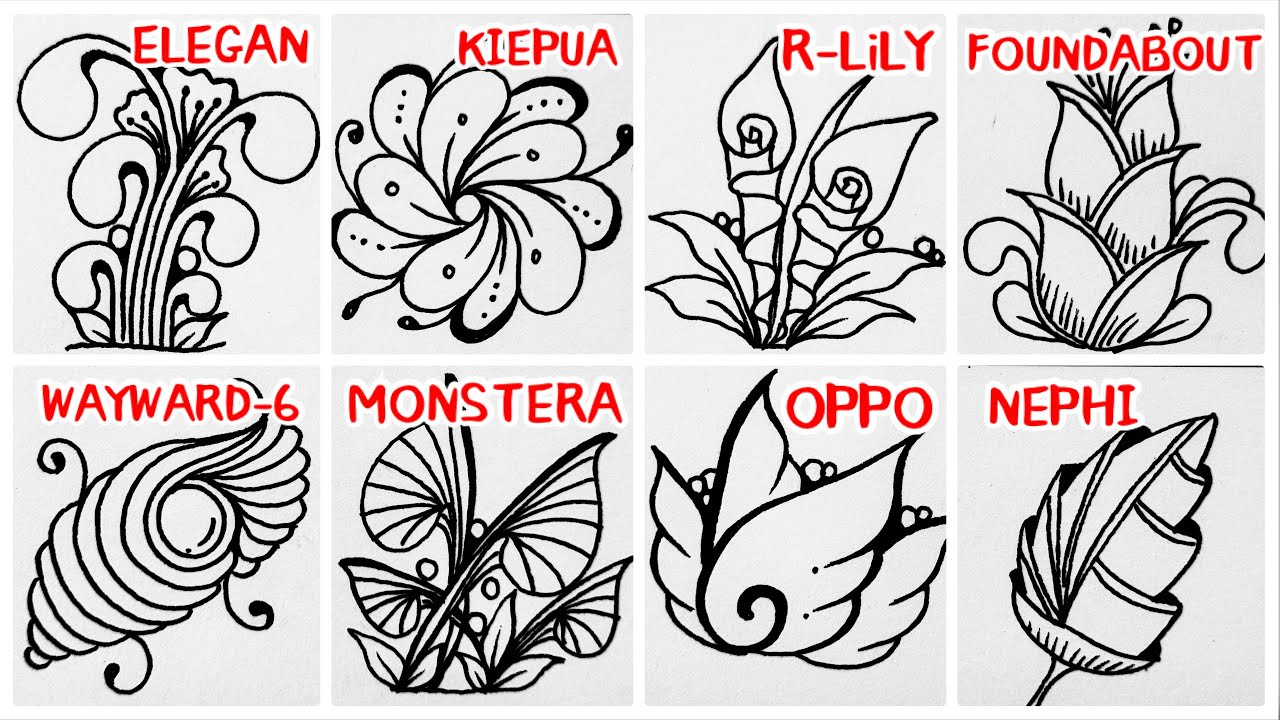 🍀Zentangle Plants 🌱 Drawing Collection || Step by step Drawing Tutorial || 畫畫步驟 |I襌繞畫