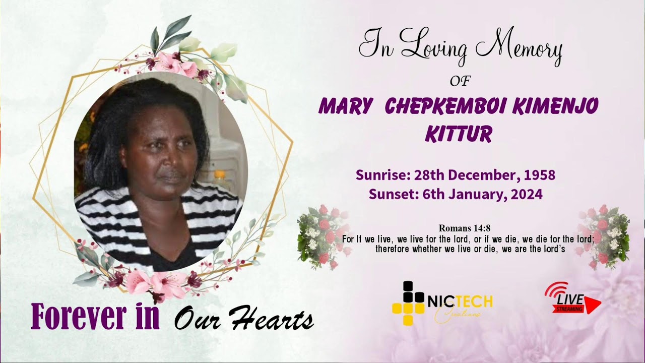 In Loving Memory of Mary Chepkemboi Kimenjo Kittur ( 1958 to 2024)