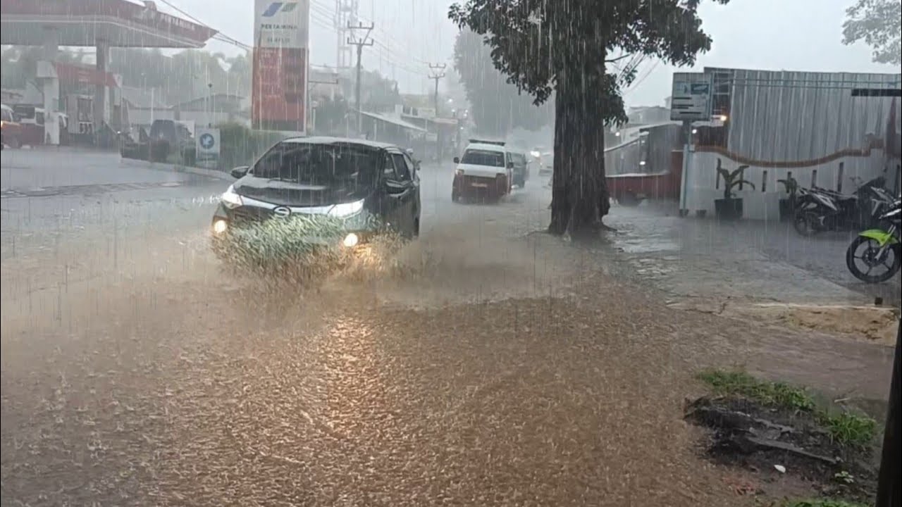 Super heavy rain in remote Indonesian villages | Rain sounds for lullabies | Mother Nature