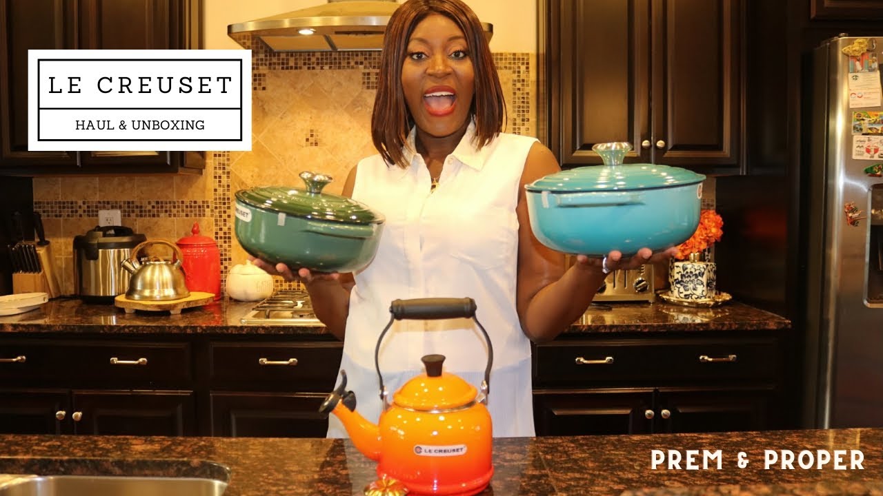 Le Creuset Cookware Haul | Sauteuse Dutch Ovens, Tea Kettle & Gold Knob Upgrade | Kitchen Gift Guide